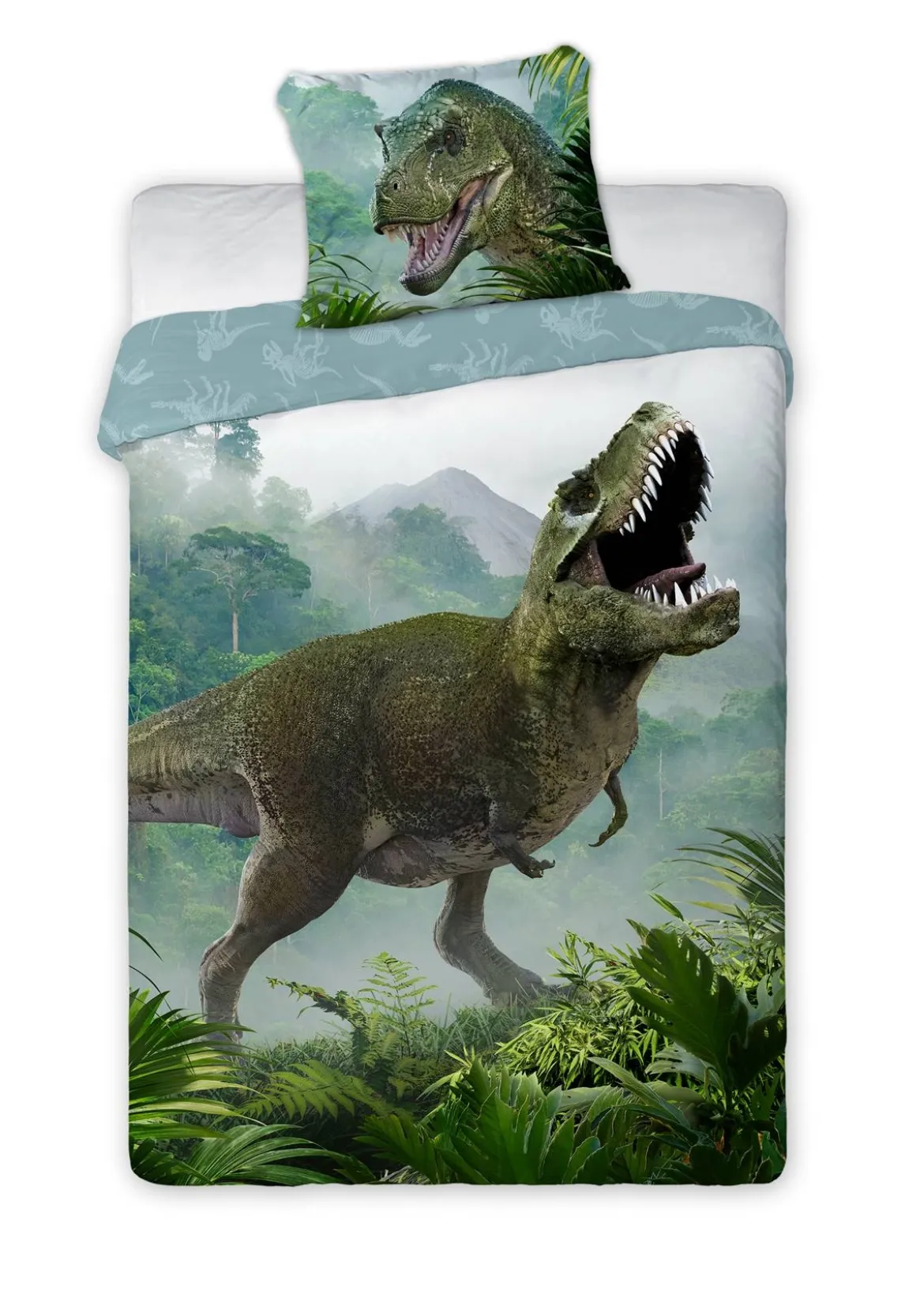Pościel bawełniana 160x200 T-REX zielony