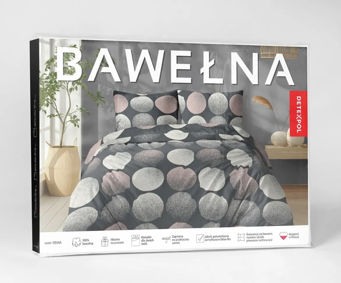 Pościel bawełniana 100% 160x200 w kolorowe koła