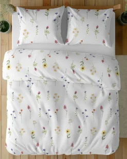 Pościel bawełniana 100% 160x200 w kwiaty polne
