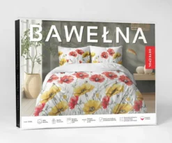Pościel bawełniana 100% 180x200 z motywem maków