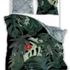Pościel bawełniana zielona Trendy 160x200 liście monstery