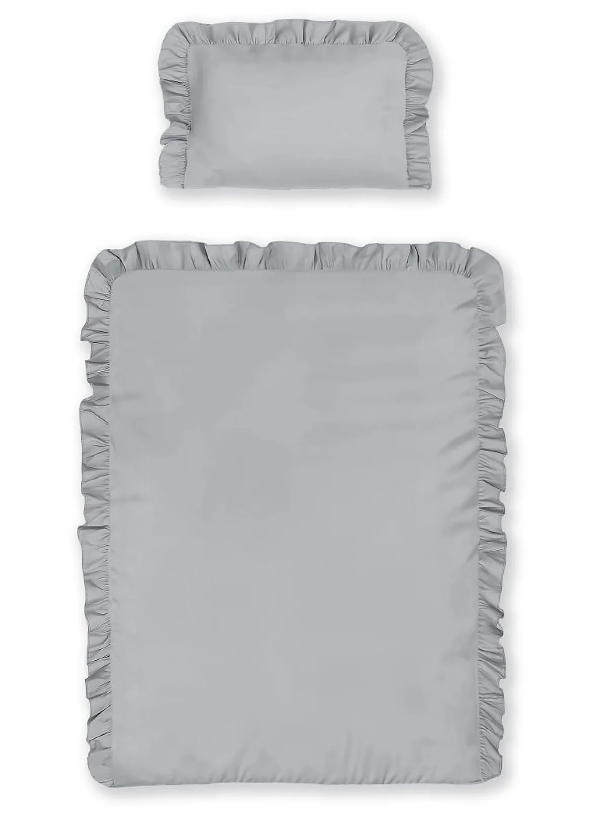 Pościel dziecięca bawełniana 90x120 Jasno Szara Falbana