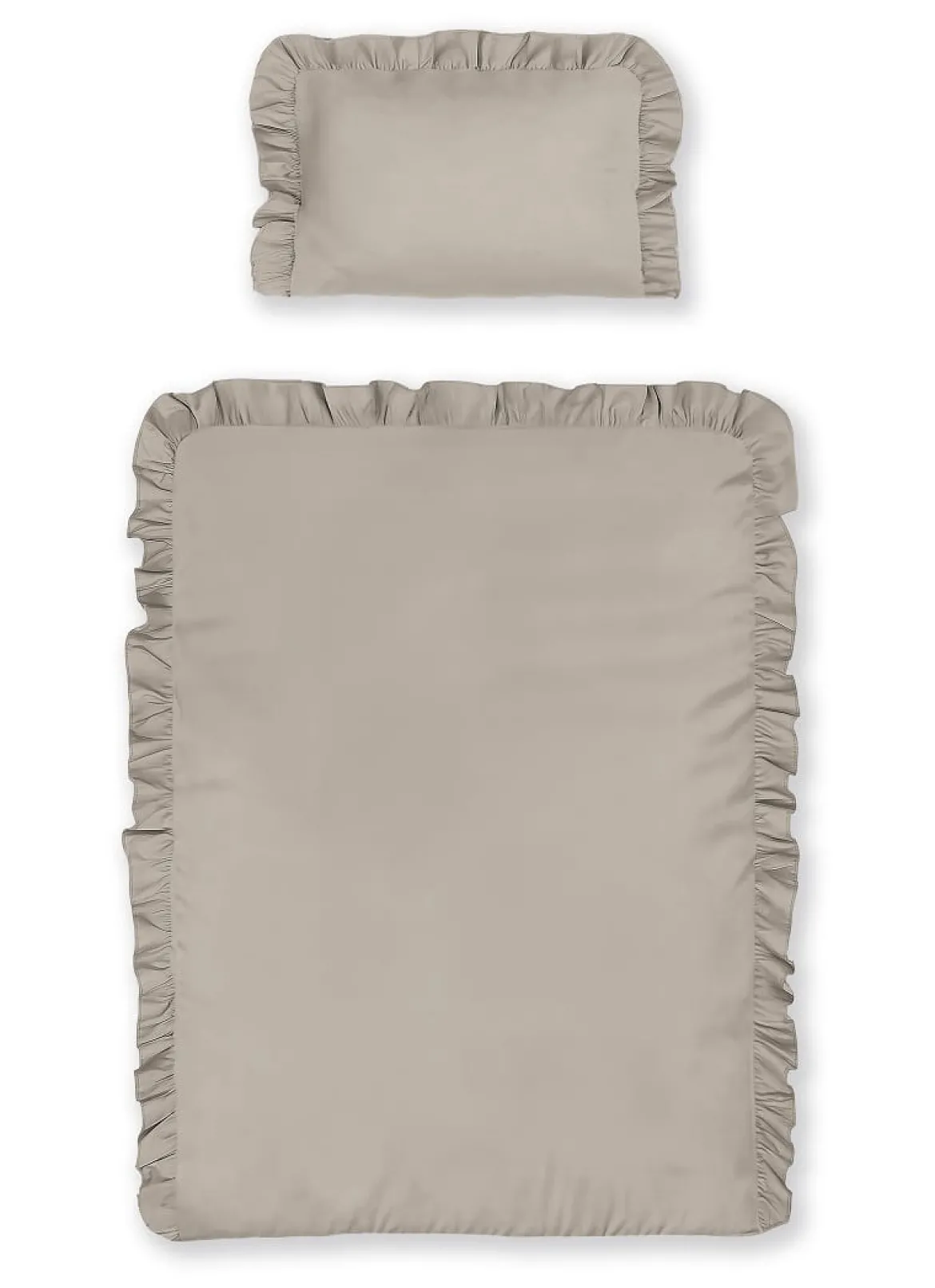 Pościel dziecięca bawełniana 90x120 Taupe Falbana