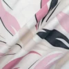 Pościel flanelowa biała 140x200 w różowe i beżowe listki