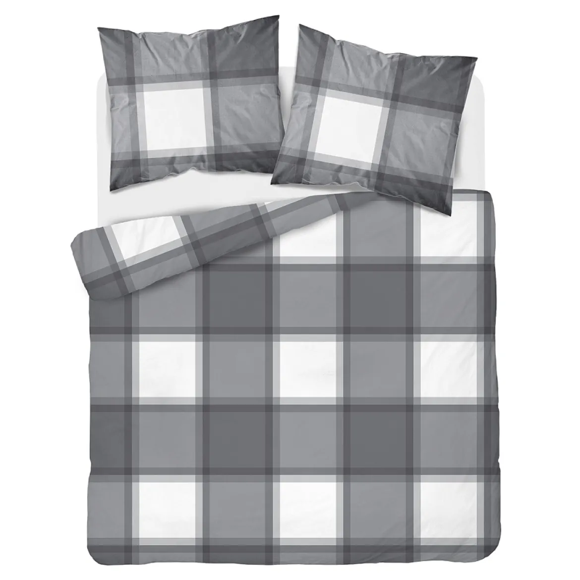 Pościel flanelowa 220x200 szara krata