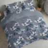 Pościel flanelowa 220x200 w błękitne kwiaty
