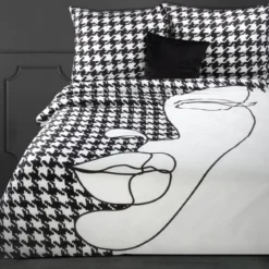 Pościel hiszpańska bawełniana czarno biała 160x200 Premium