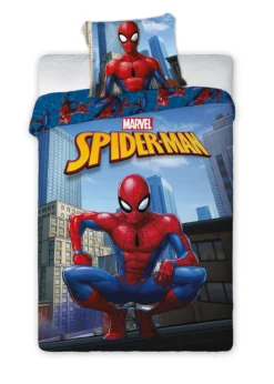Pościel licencjonowana dziecięca bawełniana niebieska Spiderman 140x200