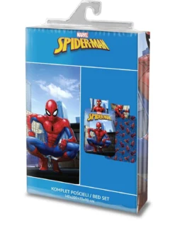 Pościel licencjonowana dziecięca bawełniana niebieska Spiderman 140x200