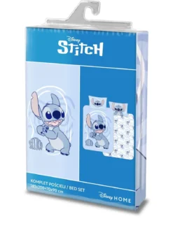 Pościel licencjonowana dziecięca bawełniana niebieska Stitch 140x200