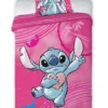 Pościel licencjonowana dziecięca bawełniana różowa Stitch 140x200