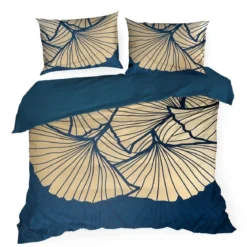 Pościel Musa Tencel granatowo beżowa 160x200 Premium Eurofirany