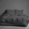 Pościel Pure Eco Line bawełniana 220x200 grafitowa z guziczkami