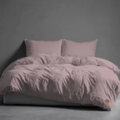 Pościel Pure Eco Line bawełniana 220x200 pudrowy róż z guziczkami