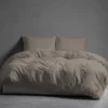 Pościel Pure Eco Line bawełniana 220x200 taupe z guziczkami