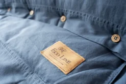 Pościel Pure Eco Line bawełniana 160x200 denim z guziczkami