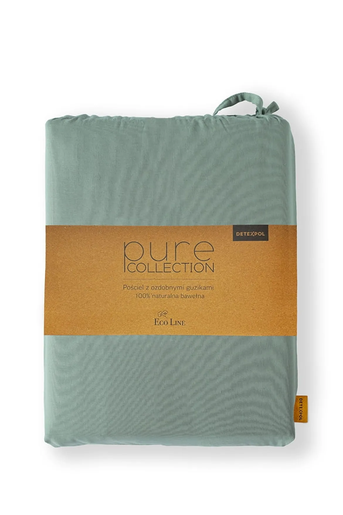 Pościel Pure Eco Line bawełniana 160x200 miętowa z guziczkami