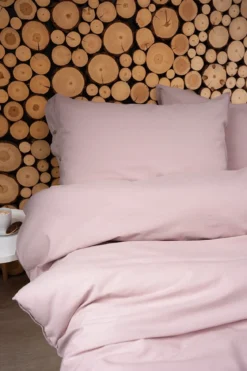 Pościel Pure Eco Line bawełniana 160x200 pudrowy róż z guziczkami