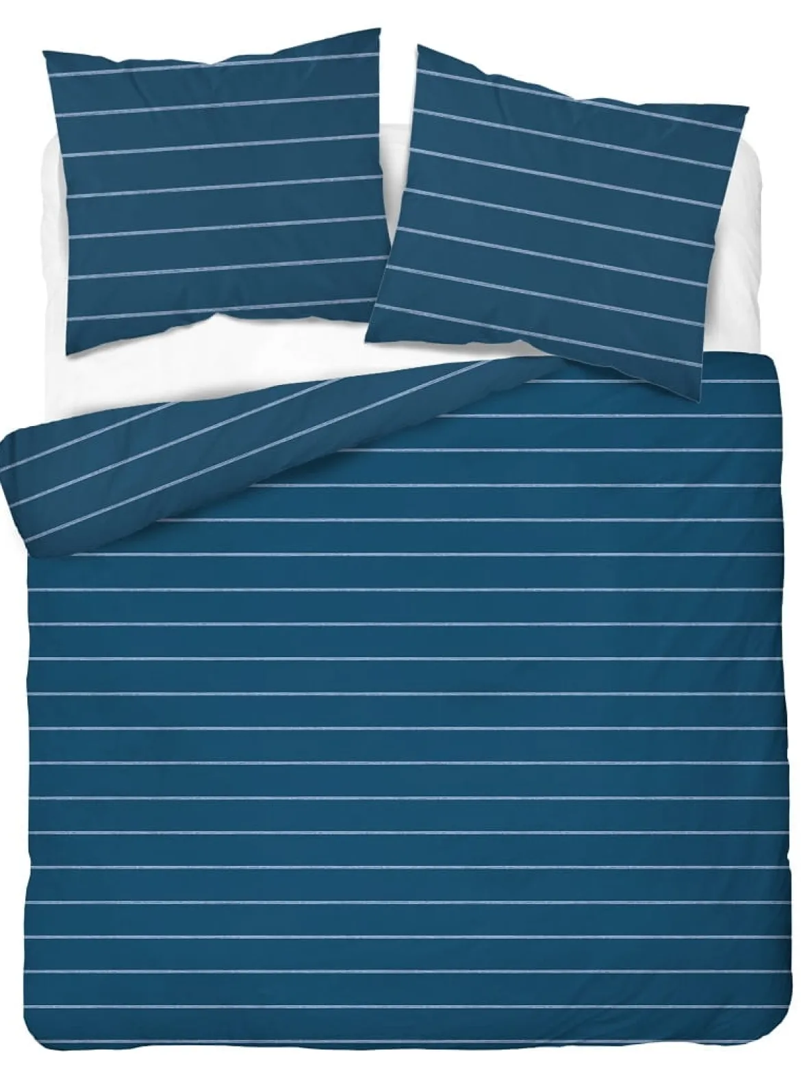 Pościel satyna bawełniana Home Satin granatowa 160x200 w poziome pasy