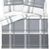 Pościel satyna bawełniana popielato biała Home Satin 180x200 krata