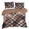 Pościel z naturalnej tkaniny Tencel brązowo czarna 220x200 Premium Eurofirany