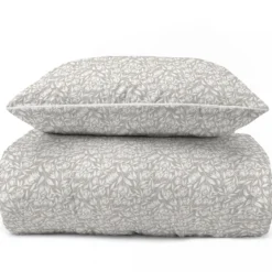 Pościel z perkalu 220x200 Beżowa w Kwiaty Lame Percale