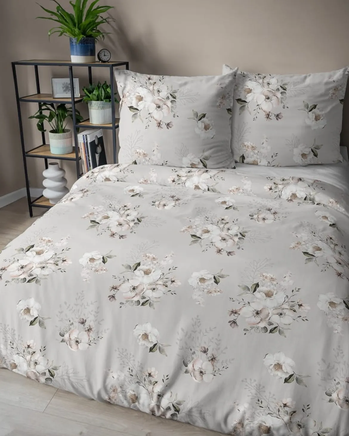 Pościel z satyny bawełnianej beżowej 160x200 Home Satin w magnolie