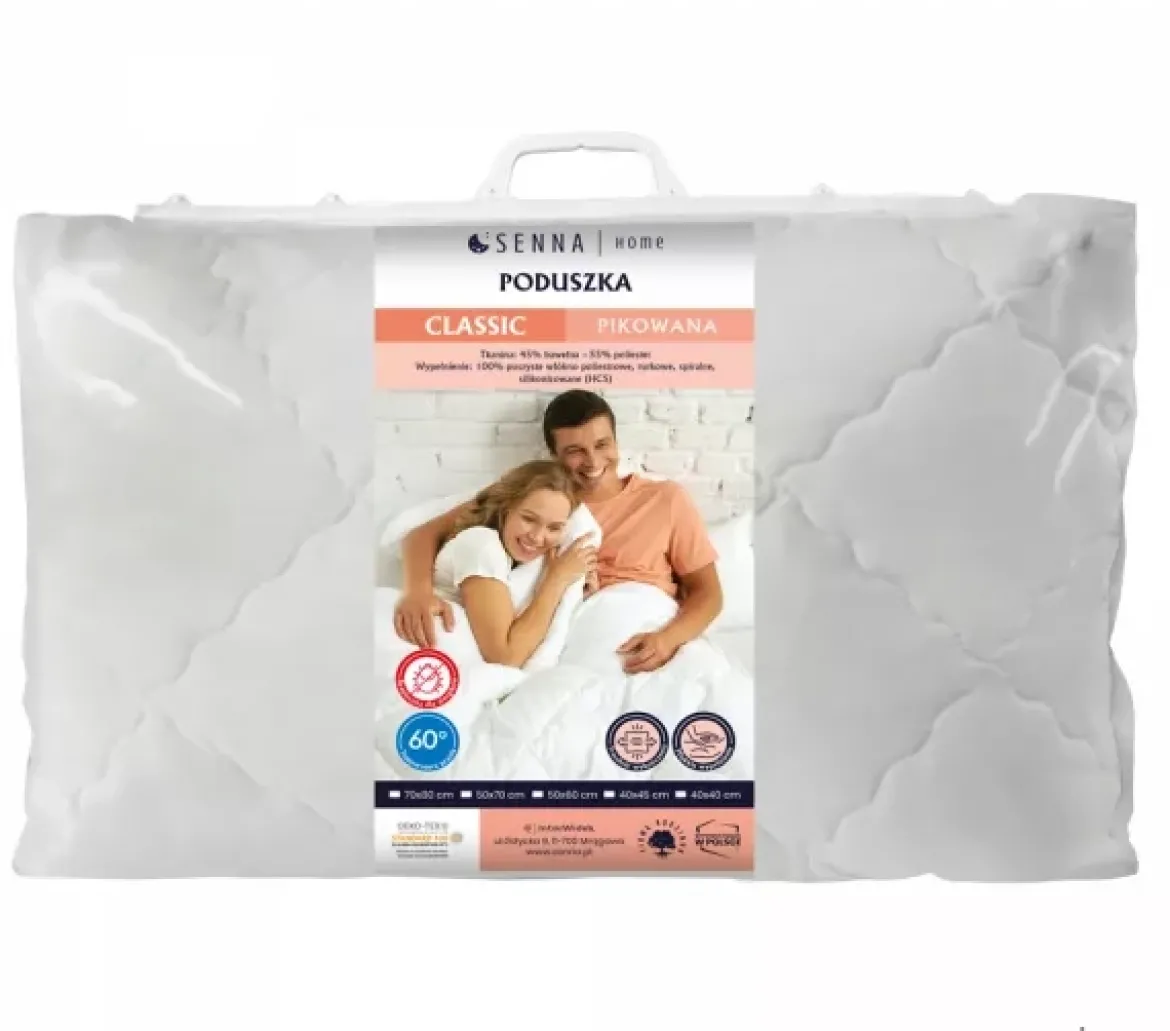 Poduszka Classic Pikowana 50x60 biała