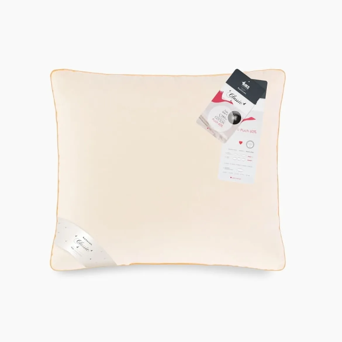 Poduszka puch gęsi 70x80 kremowa 1300g AMZ