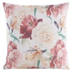 Poszewka dekoracyjna Flore 45x45 w piwonie i lilie