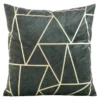Poszewka dekoracyjna velvet geometryczna 45x45 ciemno miętowa