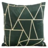 Poszewka dekoracyjna velvet geometryczna 45x45 ciemno zielona