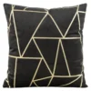 Poszewka dekoracyjna velvet geometryczna 45x45 czarna