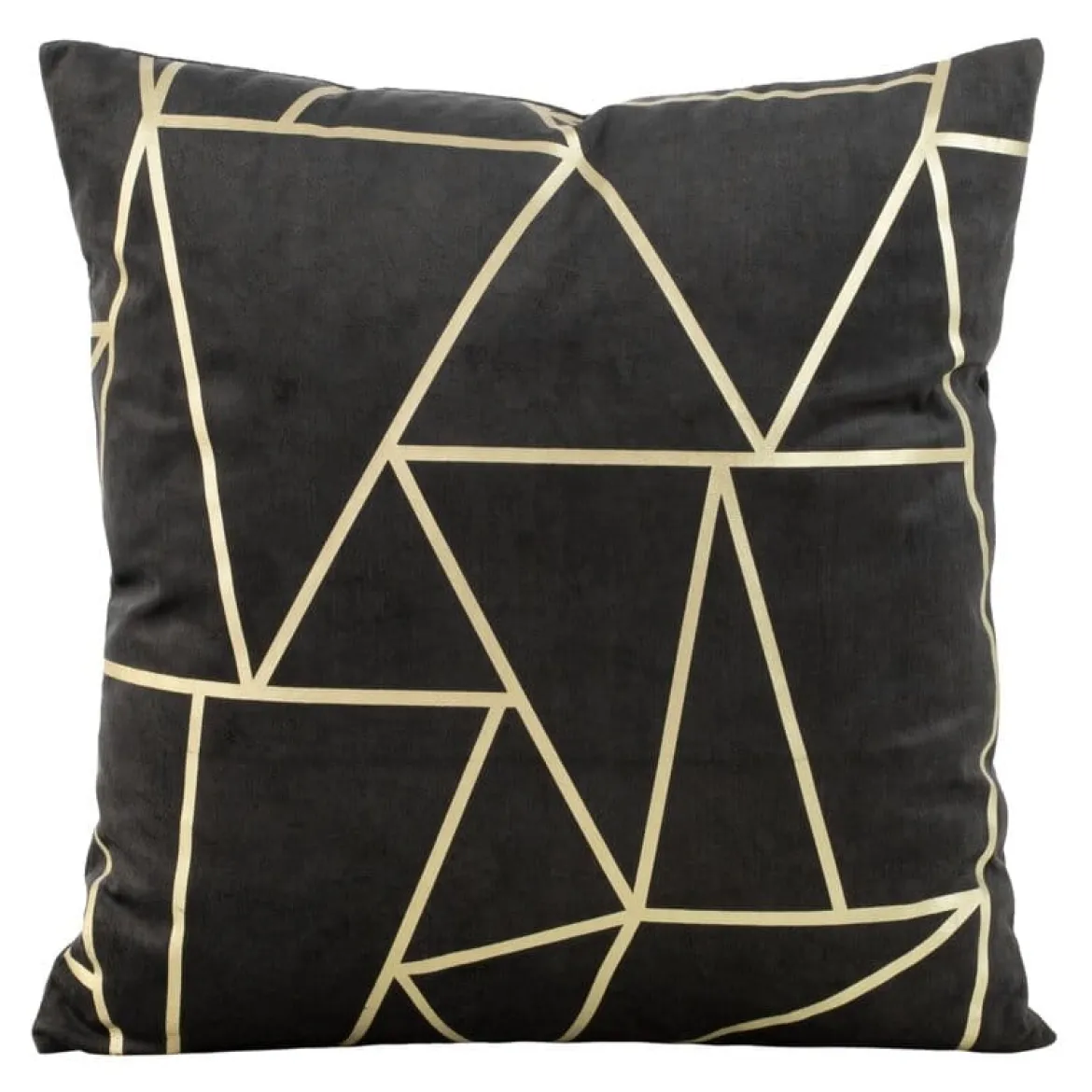 Poszewka dekoracyjna velvet geometryczna 45x45 czarna