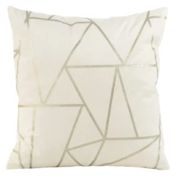 Poszewka dekoracyjna velvet geometryczna 45x45 kremowa