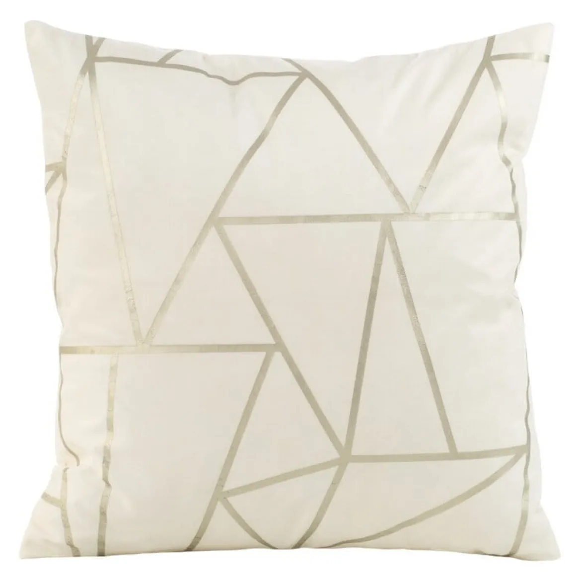 Poszewka dekoracyjna velvet geometryczna 45x45 kremowa
