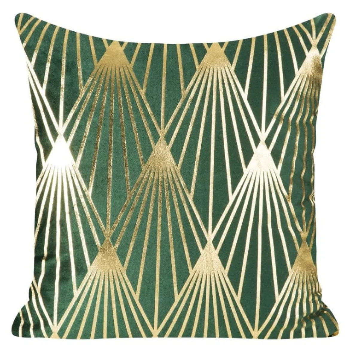 Poszewka dekoracyjna velvet Xena ciemno zielono złota 45x45