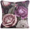 Poszewka dekoracyjna Velvet Z Lamówką 45x45 Duże Fioletowe Kwiaty