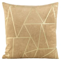 Poszewka dekoracyjna velvet geometryczna 45x45 beżowa