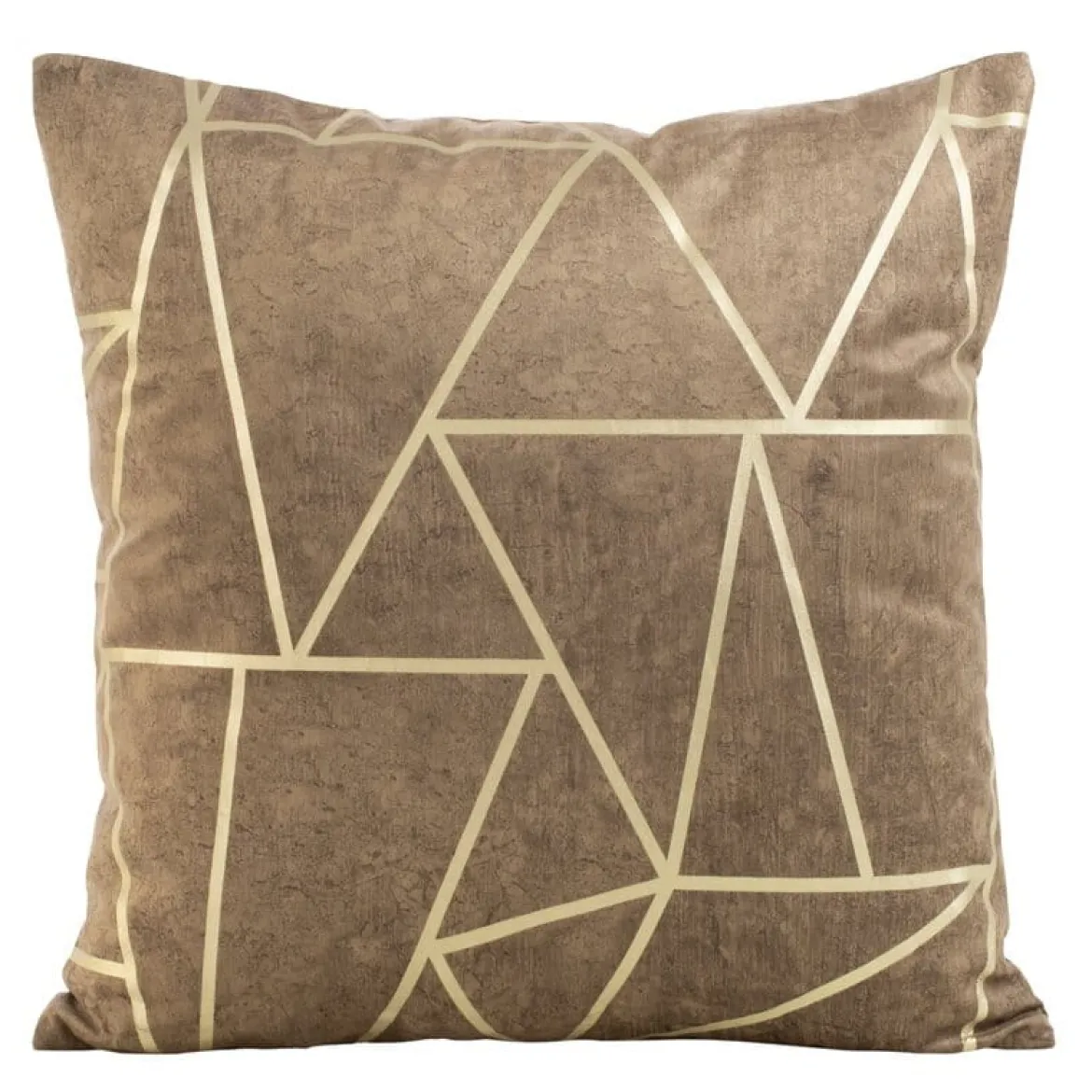 Poszewka dekoracyjna velvet geometryczna 45x45 ciemno beżowa
