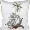 Poszewka dekoracyjna velvet biało zielona 45x45 jungle