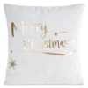 Poszewka dekoracyjna świąteczna biało złota 45x45 Merry Christmas