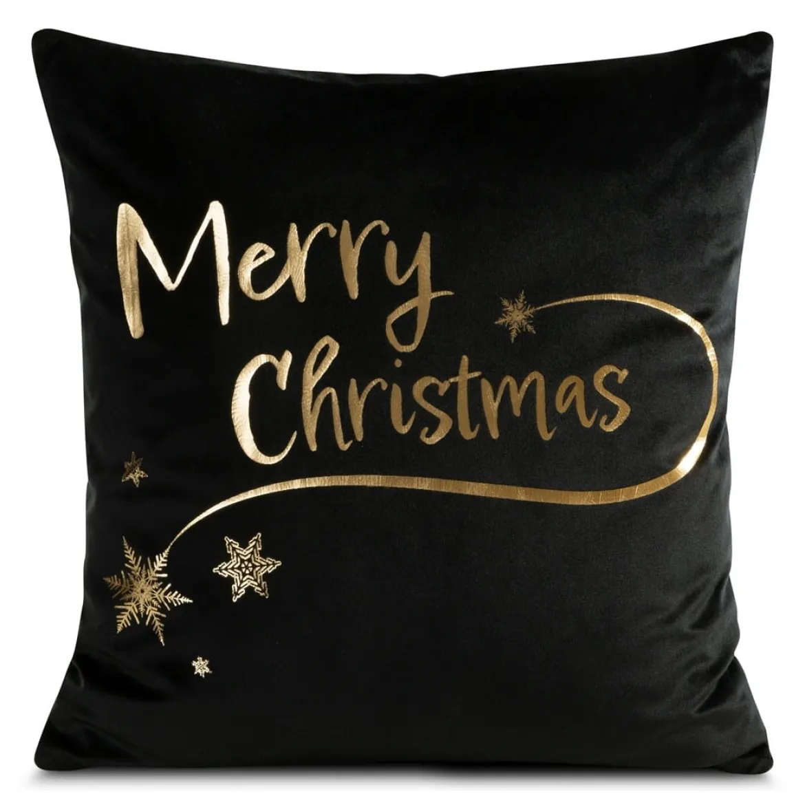 Poszewka dekoracyjna świąteczna czarno złota 45x45 Merry Christmas