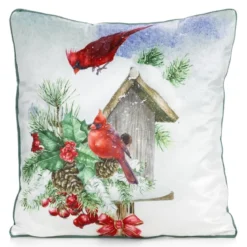 Poszewka dekoracyjna świąteczna velvetowa 45x45 Kardynały