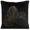 Poszewka LC velvet czarna 45x45 Victoria złoty liść