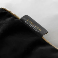 Poszewka LC velvet czarna 45x45 Victoria złoty liść