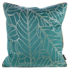 Poszewka LC velvet 45x45 Lili ciemno turkusowo złota