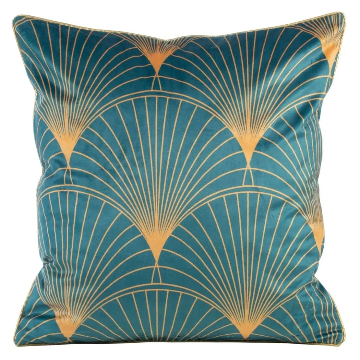 Poszewka LC velvet 45x45 Lotos turkusowo złota