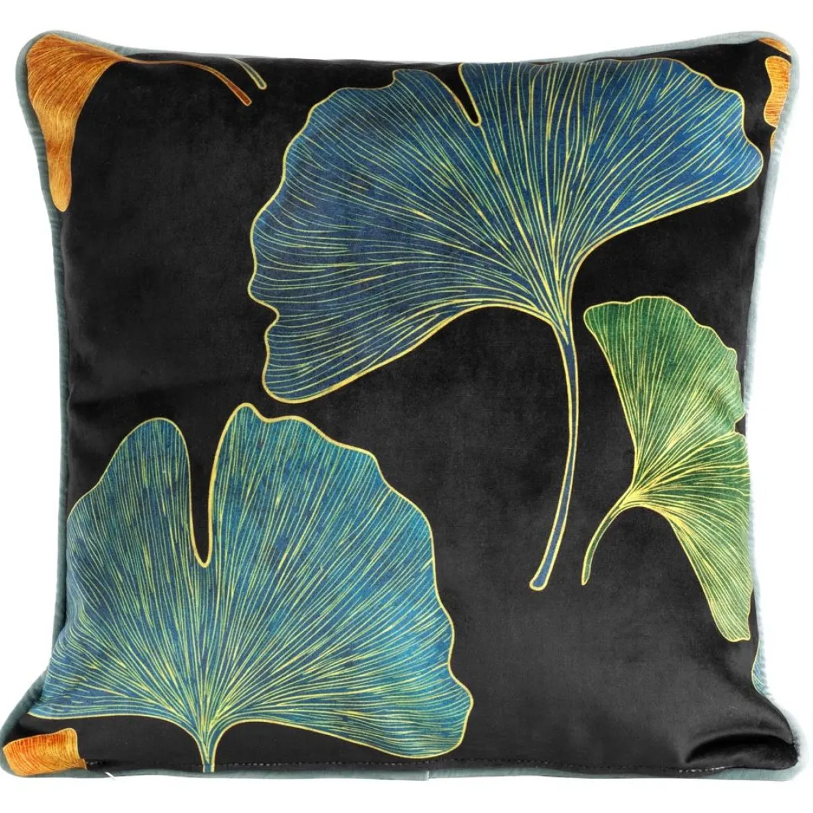 Poszewka Neon velvet 45x45 czarno turkusowa