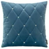 Poszewka velvet niebieska 45x45 z cyrkoniami